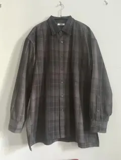 フランネルオーバーサイズチェックシャツ ユニクロU