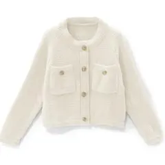 【GRL】ゴールドボタンショート丈ニットカーディガン