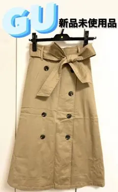 【新品未使用 】GU ジーユー トレンチフレアスカート S トレンチ風スカート