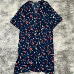 美品✨【RAY CASSIN FAVORI】 ネイビー花柄ロングワンピース F