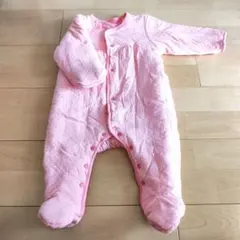 ピンクのロンパース・カバーオール　リバーシブル