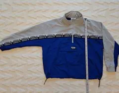 ゆるだぼL★adidas★ブルー×グレー★ハーフジップ★ロゴテープ