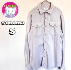 usa古着 sonoma ネルシャツ S 無地 ホワイト アメカジ