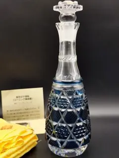 薩摩切子　松浦正行 作品　矢来紋様切子　脚付杯　【人気作家 入手困難作品】 薩摩切子 松浦正行 作品 矢来紋様切子 脚付杯 【人気作家 入手