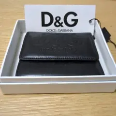 D&G ドルチェアンドガッバーナ二つ折り財布 黒 レザー製