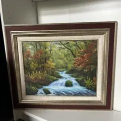 高千穂峡の清流 油彩画 滝の風景画 額装品 - メルカリ
