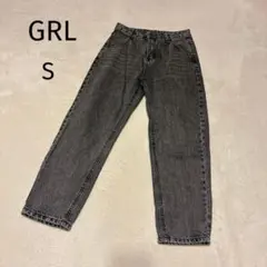 グレイル デニム パンツ ブラック ストレート ハイウエスト S
