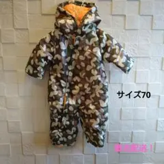 【未使用】フード付き　アウター　ベビー　70サイズ　 ジャンプスーツ　星柄迷彩