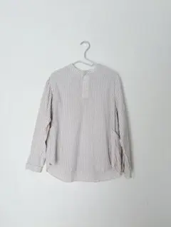 MAKE YOUR DAY ハーフボタンシャツ ノーカラー