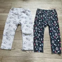 【2点セット】サイズ90 UNIQLO 動物柄　ミッキー柄レギンス　スパッツ