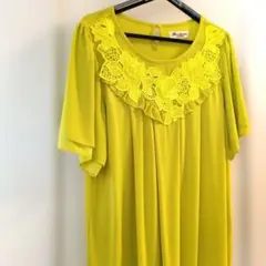Soobinie 半袖チュニック イエロー レース装飾 11号