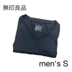 【無印良品】ポケット付き　ＶネックTシャツ　半袖　Tシャツ　チャコールグレー