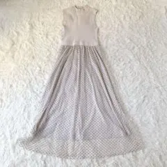完売品✨美品✨ミシェルマカロン ドッキングマキシ丈ワンピース チュール ドット