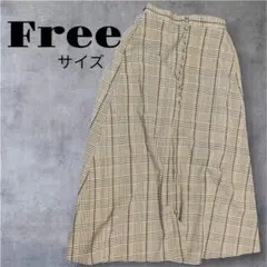 【natural couture】チェック ロングフレアスカートのサムネイル