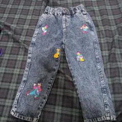 キャラクター刺繍入りデニムパンツ