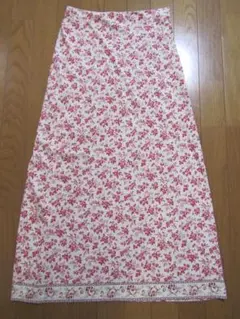 ローラアシュレイ　薄手スウエット素材　ロングスカート　Ｓのサムネイル