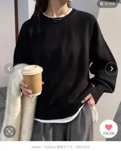 チャオパニックティピー　スウェットライクニット　ブラック