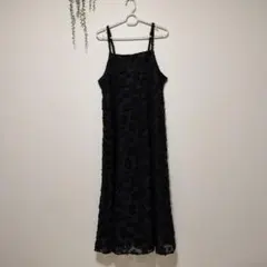 花柄ジャガード キャミワンピース ブラック