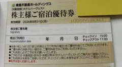 東急　ホテル　ハーヴェスト　株主優待1枚　箱根　伊豆　京都　伊東　②