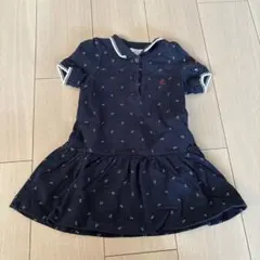 PETIT BATEAU ネイビー ポロワンピース 24m