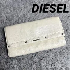 DIESEL ディーゼル 長財布 本革 レザー オフホワイト