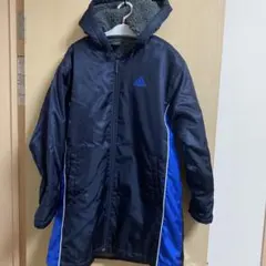 adidas ベンチコート ネイビー/ブルー 150