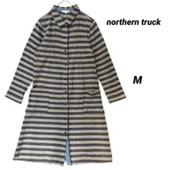 northern truck ネル シャツワンピース M ボーダー 綿100%