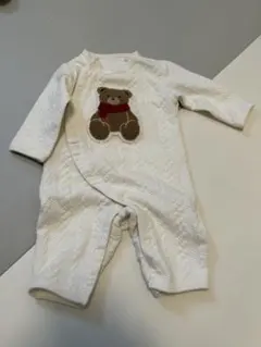 ホワイト クマ刺繍 ロンパース　西松屋　60-70