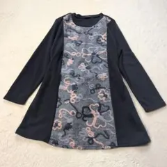 welldone 切替チュニック 花柄 M-L 黒