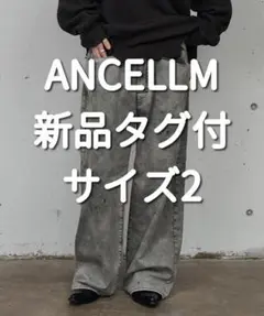 サイズ2 ANCELLM CHINO WIDE SLACKS ブラック - メルカリ
