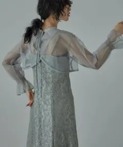 美品 niana ニアナ ボレロ ドレス L ゆったり 大きい 結婚式 お呼ばれ