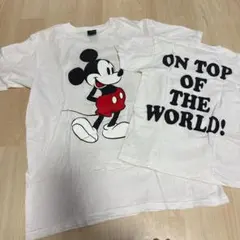 親子お揃い ミッキー半袖Tシャツ レディースキッズ120cm 2枚セット