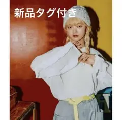 ニコアンド　モードノームコア　メッシュフリルプルオーバー　ホワイト　M