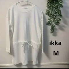 ikka ホワイト リブ Tシャツ Mのサムネイル