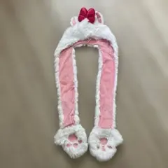 マリー マフラーキャップ Disney - マリーちゃん フード付きマフラー ファー ファン