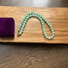 天然石 翡翠丸玉ビーズネック