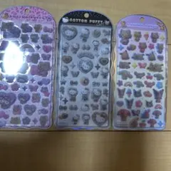 【正規品】サンリオ COTTON PUFFY シール 3枚セットのサムネイル