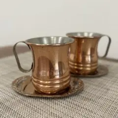 銅製 カップ＆ソーサー 日本製（燕三条系）COPPER WARE アンティーク