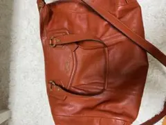 COACH オレンジ レザートートバッグ 革