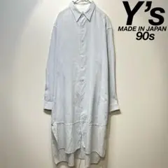 希少 90年製 ワイズ 上質 ストライプ アシンメトリーデザイン ロング シャツのサムネイル