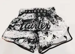 【Fairtex】ムエタイ トランクス ホワイトｘブラック サイズ M
