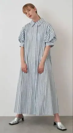 値下げELENDEEKオーバーフォルムシャツワンピース 半袖 Aライン