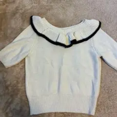 tocco closet アイボリー フリル半袖ニット M