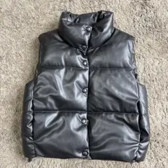 ZARA フェイクレザーダウンベスト