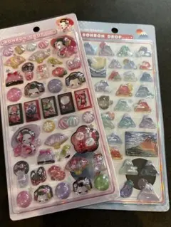 ボンボンドロップシール舞妓・富士山和柄2枚セット