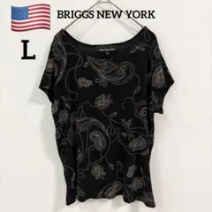 USA製 BRIGGS NEW YORK ペイズリー柄カットソー L レトロ古着