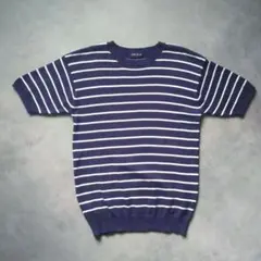 90s OLD UNIQLO ボーダー コットン 半袖 ニット