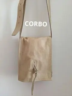 ■CORBO 本革レザーショルダーバッグ ヴィンテージ風 フラップ式 メンズ