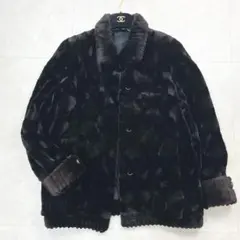 希少デザイン フラッグチェック柄 シェアードミンク ミンク コート 