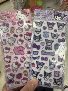 キャンディグリッターステッカー　キティ・クロミ